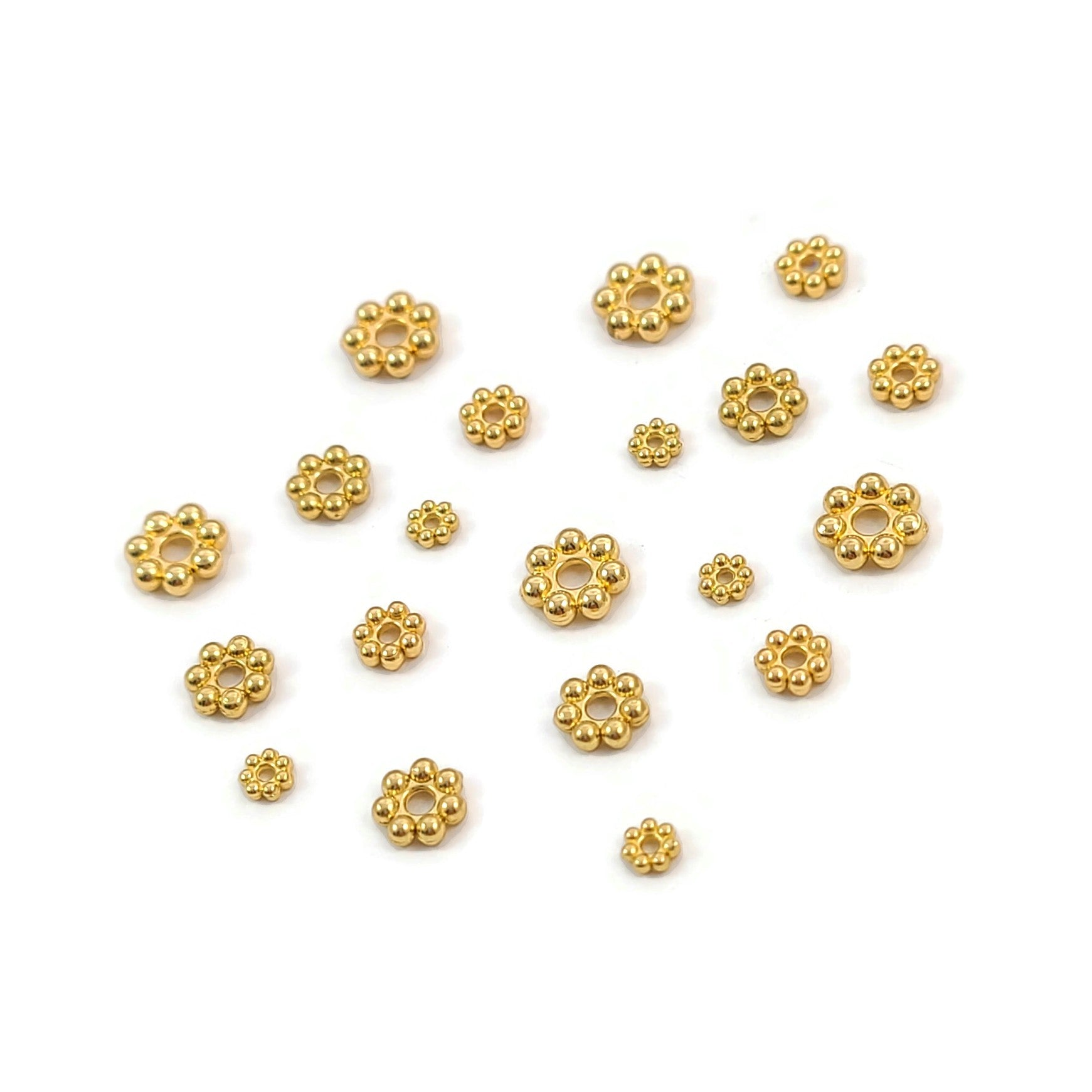 5 Daisy stainless steel spacer beads