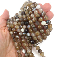 Pierres Naturelles Lace Agate Rondes 4 ou 6mm