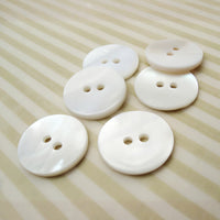 Mother of pearl buttons, Natural white shell sewing buttons, 7 sizes available