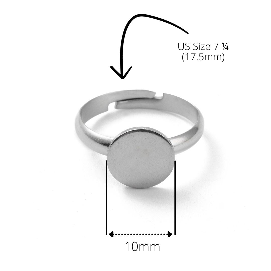 1 Stainless Steel Adjustable Ring Base - 10mm settings