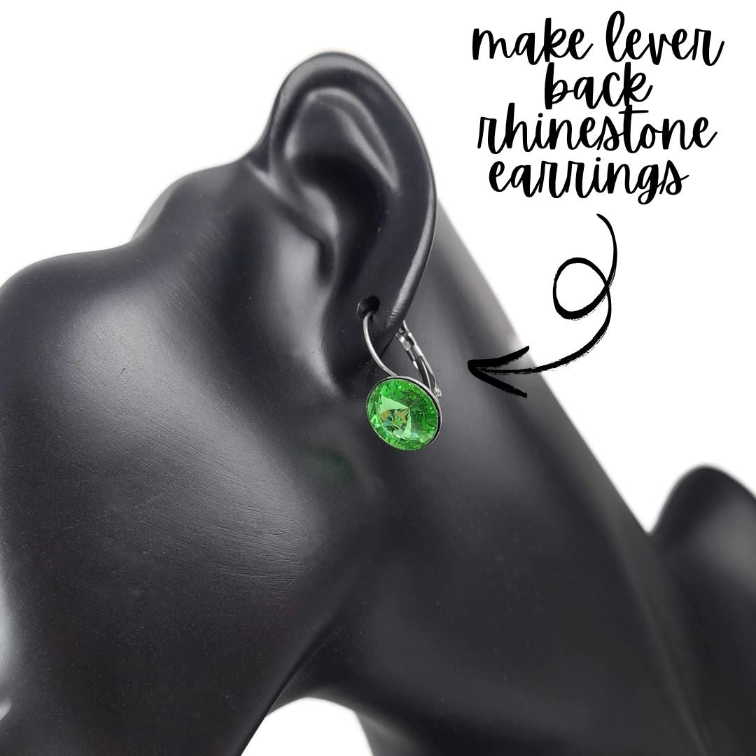 10 crochets à levier pour boucles d'oreilles strass en acier inoxydable