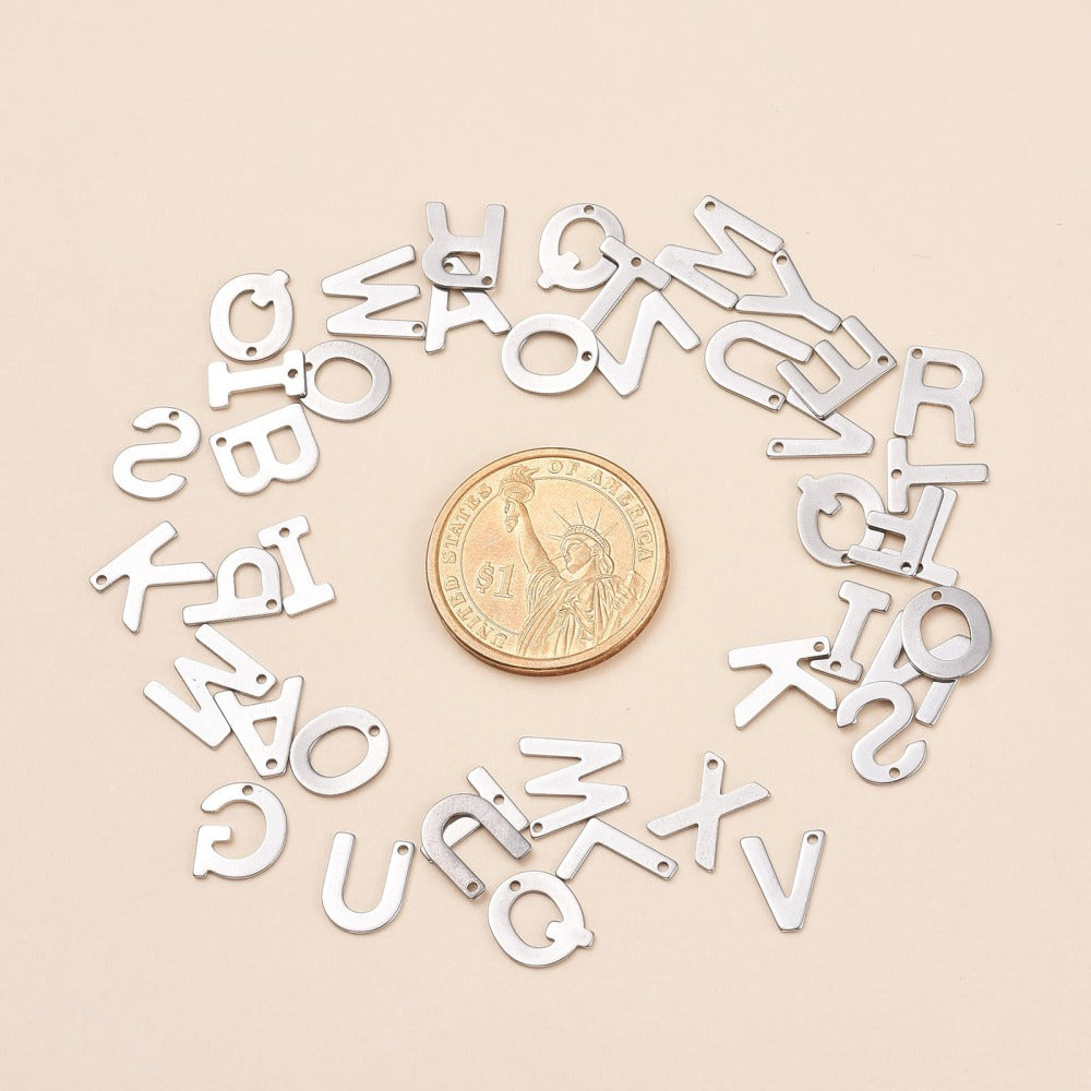 1 Stainless steel letter charm