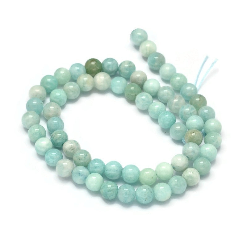 Perles amazonite naturelle rondes 6mm, 8mm
