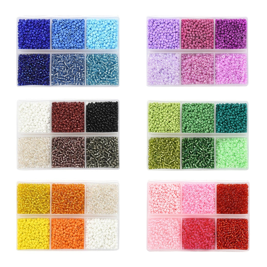 2mm glass seed beads kit, 4500 assorted beads 12/0