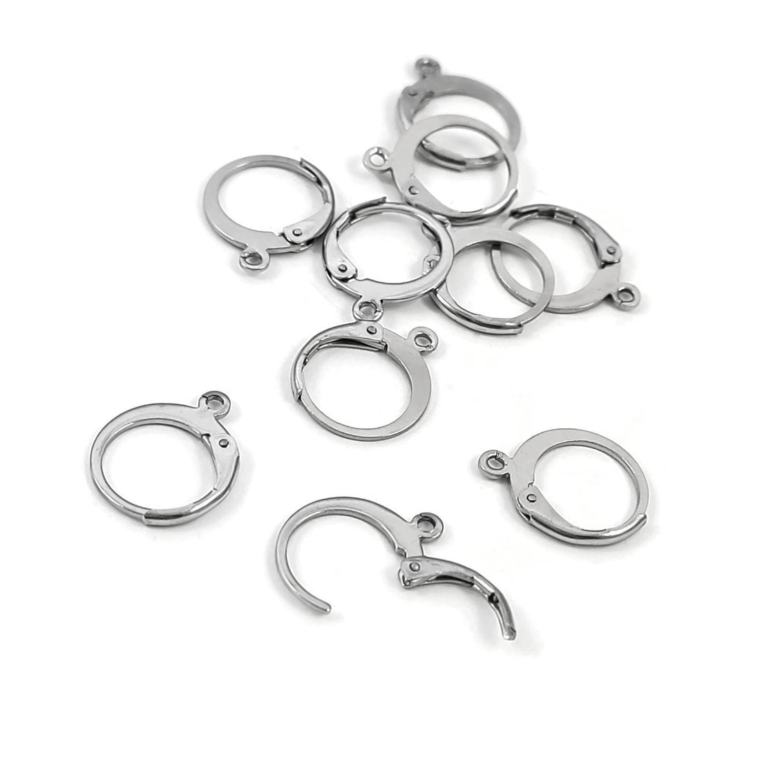 10 Surgical Steel Round Leverback Earring Hooks