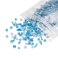 Perles de rocaille en verre - TURQUOISE - Assortiment de formes et grandeurs