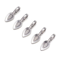 10 Glue on bails, Gold, Silver, Leaf oval pad, Nickel free