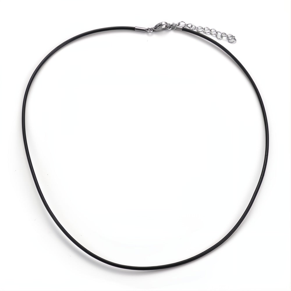 1 collier en cordon de cuir avec rallonge et fermoirs en acier inoxydable