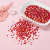 Perles de rocaille en verre - ROUGE - Assortiment de formes et grandeurs