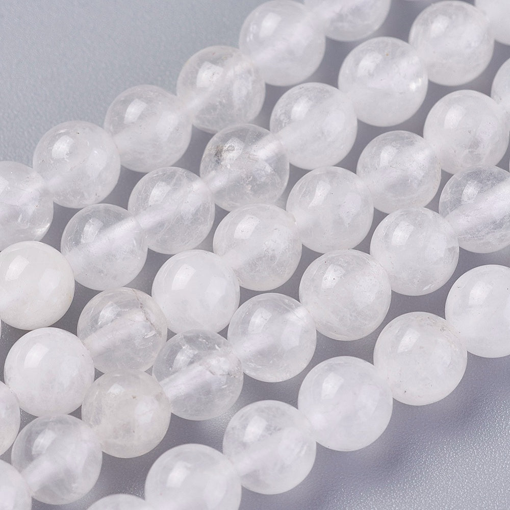 Perles de cristal de quartz naturel