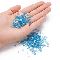Perles de rocaille en verre - TURQUOISE - Assortiment de formes et grandeurs