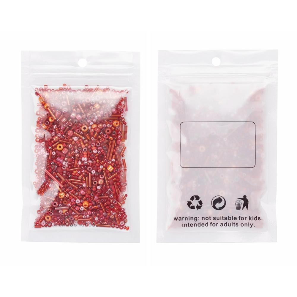Perles de rocaille en verre - ROUGE - Assortiment de formes et grandeurs
