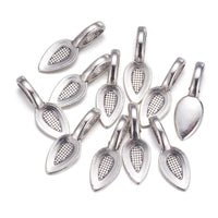 10 Glue on bails, Gold, Silver, Leaf oval pad, Nickel free