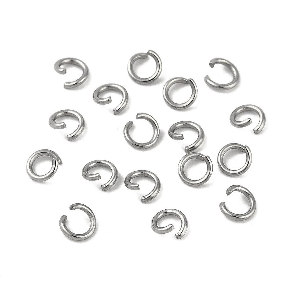 50 Anneaux ouverts en acier inoxydable 3mm à 8mm