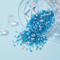 Perles de rocaille en verre - TURQUOISE - Assortiment de formes et grandeurs