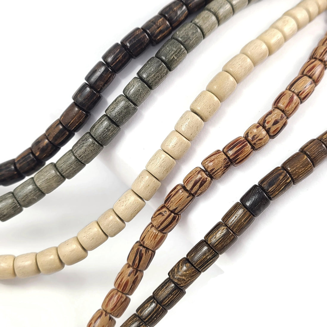 6mm exotic wood tube beads