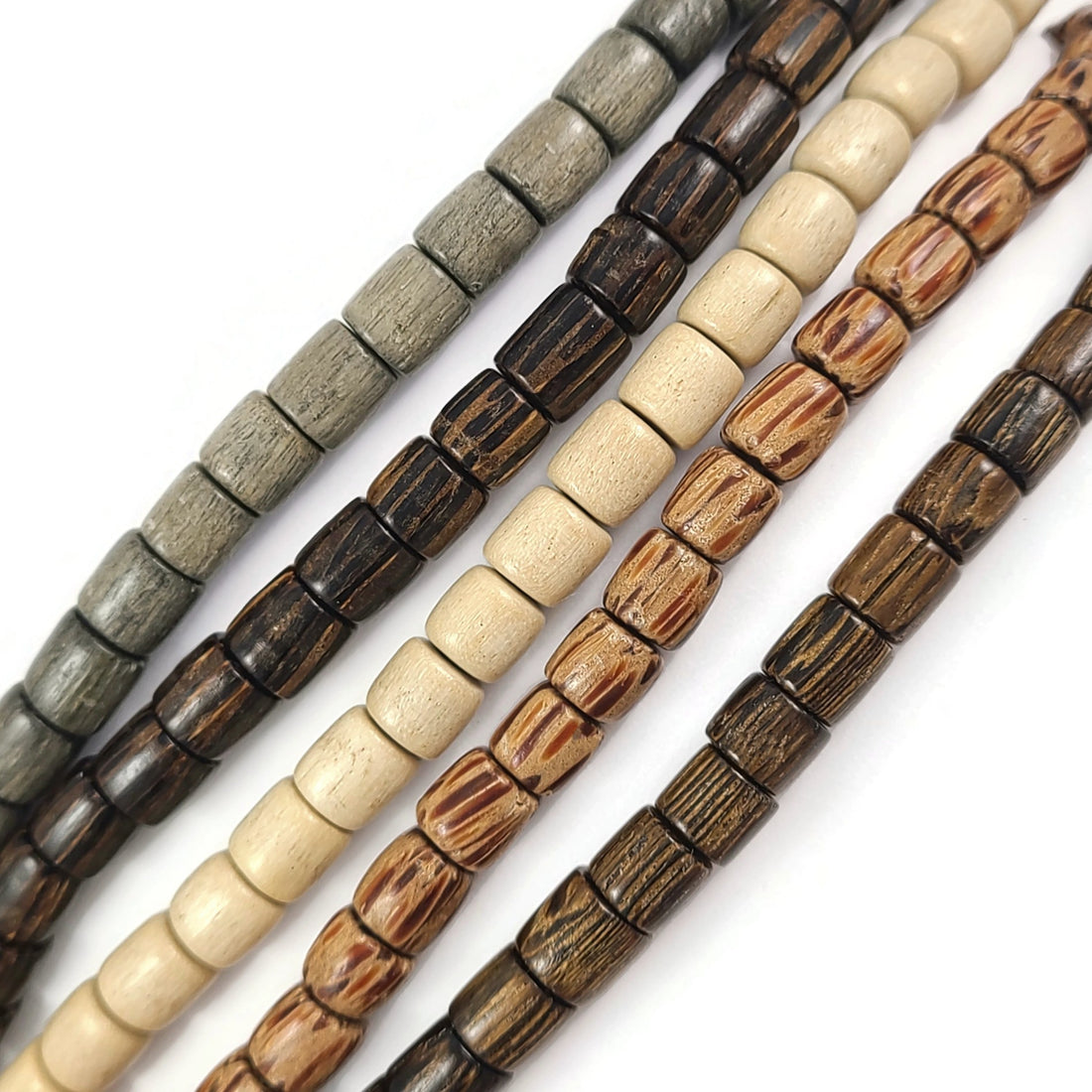 6mm exotic wood tube beads
