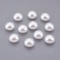 50 cabochons perlés blancs