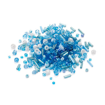 Perles de rocaille en verre - TURQUOISE - Assortiment de formes et grandeurs