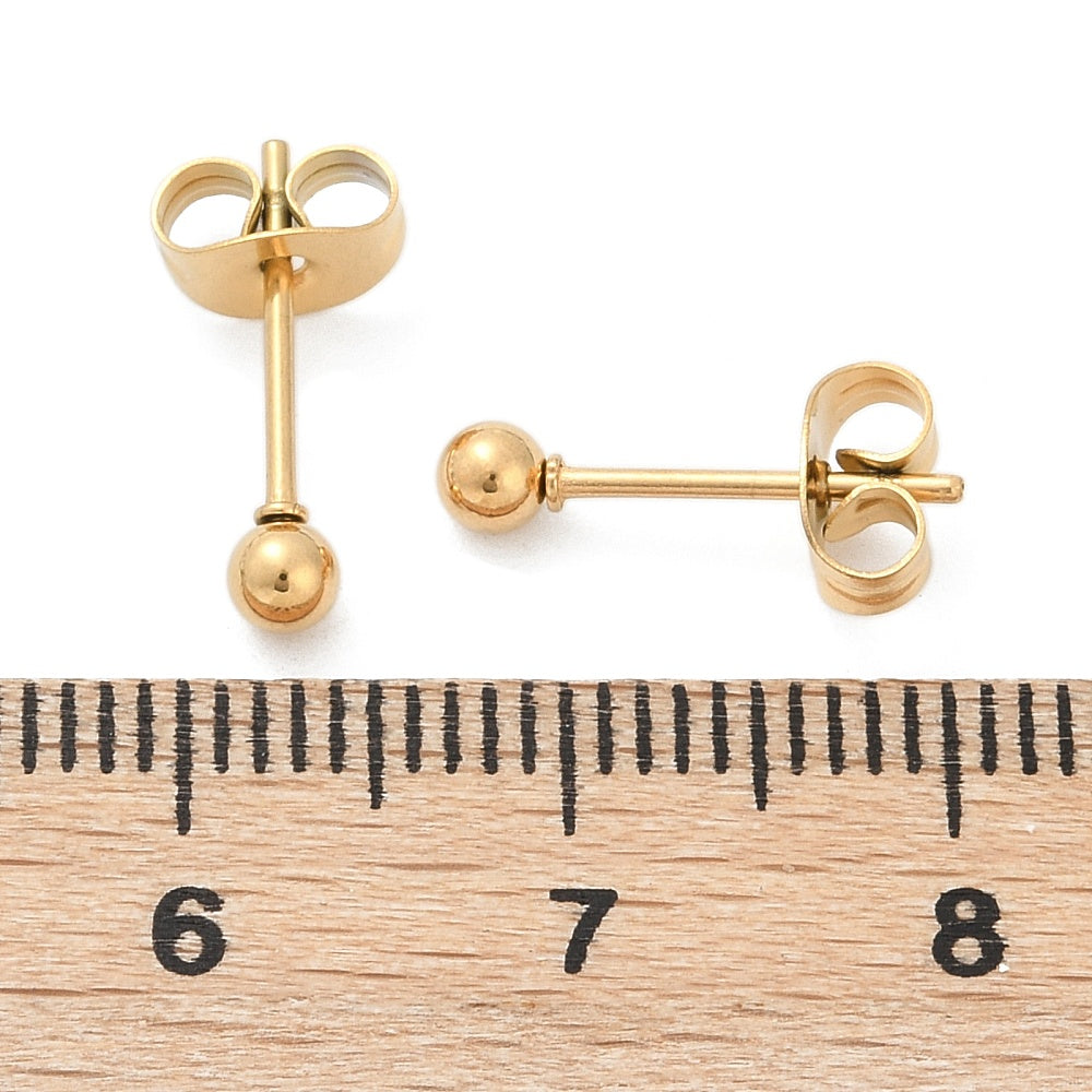 2 Stainless steel ball studs 3mm, 4mm