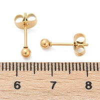 2 Stainless steel ball studs 3mm, 4mm