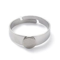 1 bague réglable en acier inoxydable avec support à coller