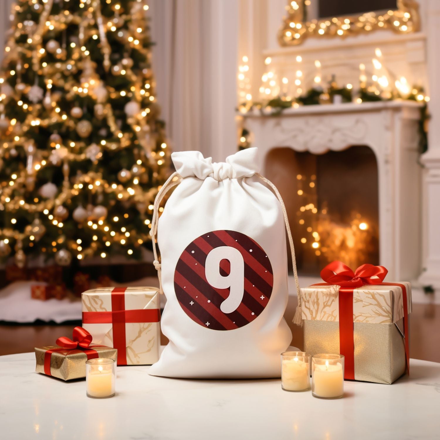 Autocollants rétro pour calendrier de l'Avent de Noël