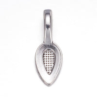 10 Glue on bails, Gold, Silver, Leaf oval pad, Nickel free