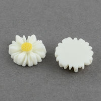 Cabochons marguerites blanches en résine