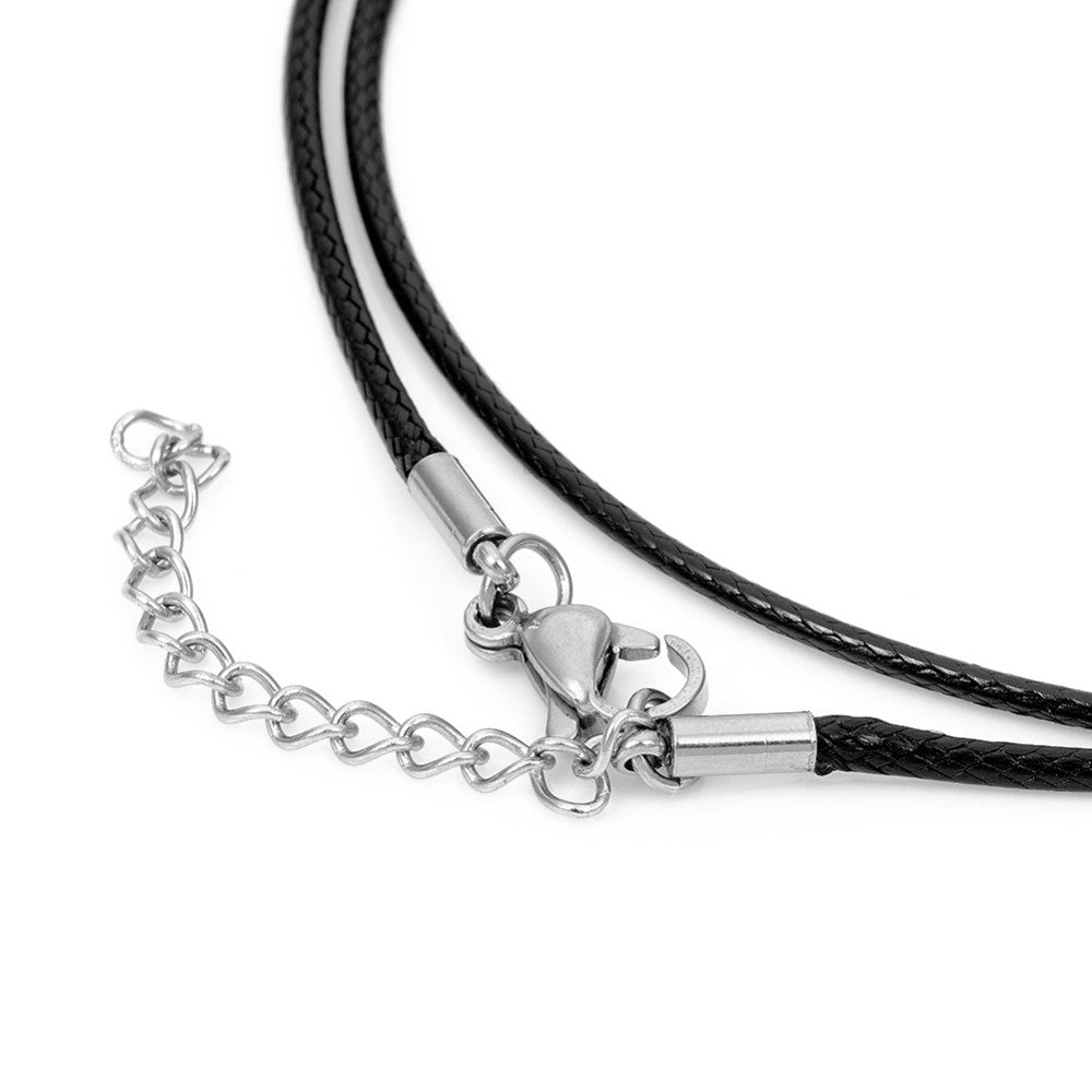 1 Black waxed polyester cord necklace 1.5mm