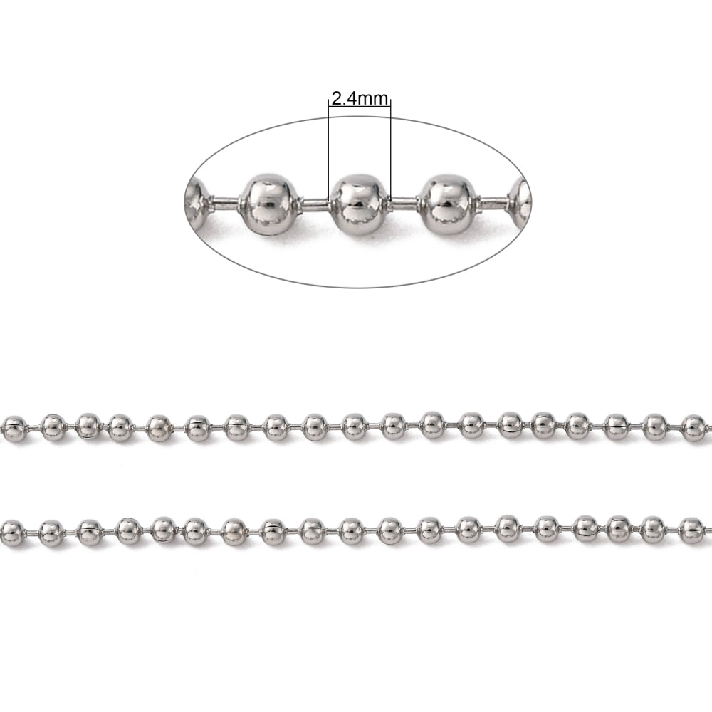 5 meters (16.4 feet) Stainless Steel Ball Chain