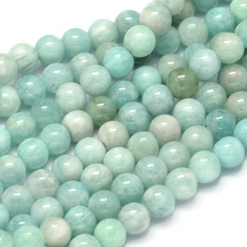 Perles amazonite naturelle rondes 6mm, 8mm
