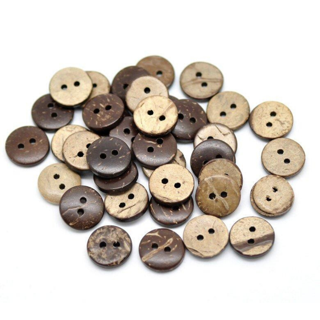 1 Coconut wooden button, 8 sizes available