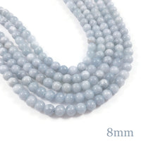 Blue Chalcedony Round Gemstone Beads