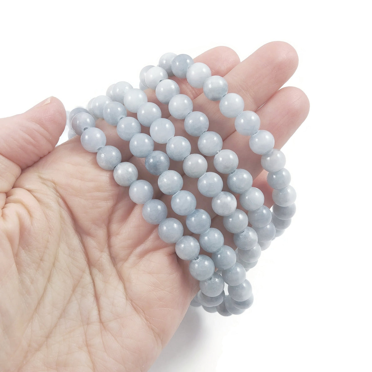 Blue Chalcedony Round Gemstone Beads