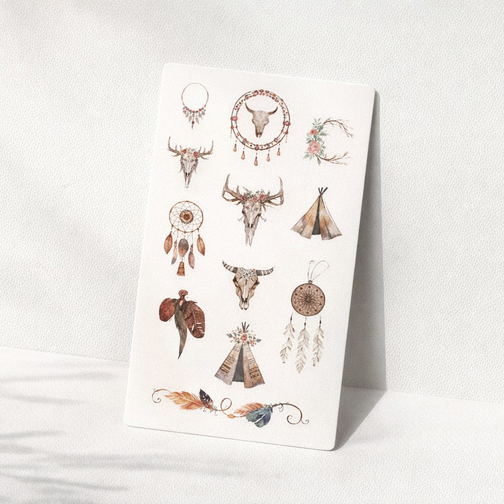 Dreamcatcher sticker pack - 6 sheets of boho stickers