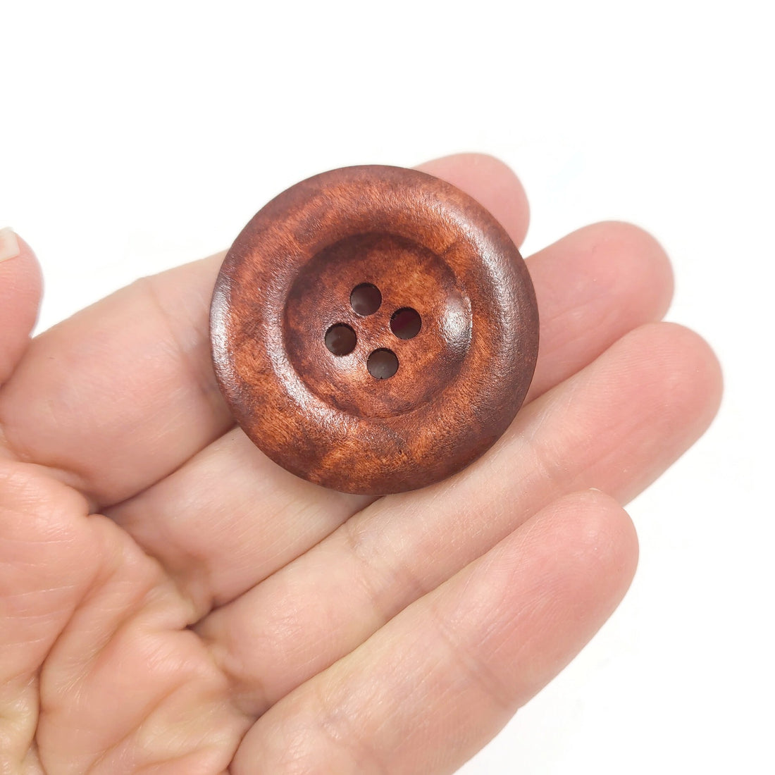 Bouton de bois marron foncé de 3.5cm - ensemble de 6 boutons en bois naturel