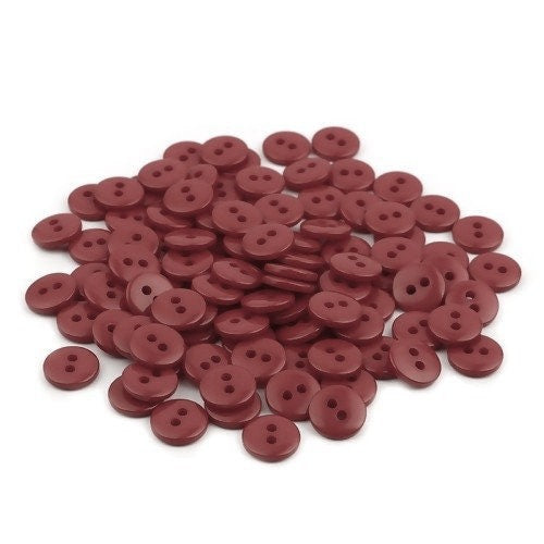 25 Boutons en résine de 10mm - Choisissez votre couleur: bleu, rouge, gris, rose, beige, mauve
