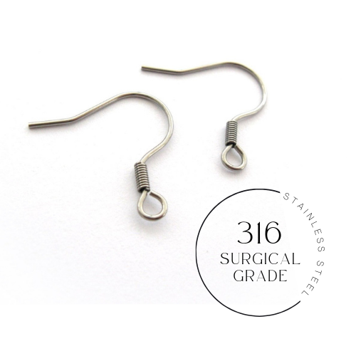 50 pièces (25 paires) crochets pour boucle d'oreille en acier inoxydable hypoallergénique