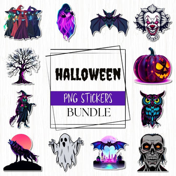Creepy Halloween 12 PNG Sticker Bundle