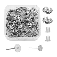 Earring making kit, Posts and backs 400pcs, Stainless steel jewelry findings