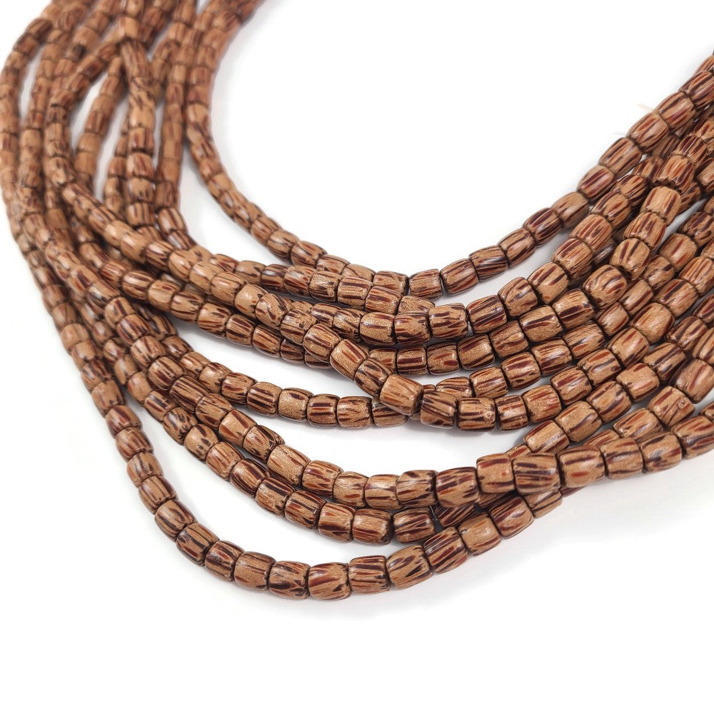 6mm exotic wood tube beads