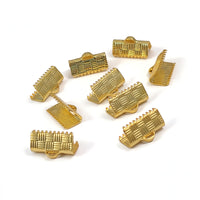 10 fermoirs griffes en laiton or texturé