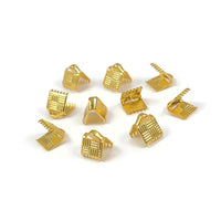 10 fermoirs griffes en laiton or texturé