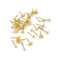 50 tiges pour boucle d'oreille en acier inoxydable or