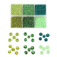 2mm glass seed beads kit, 4500 assorted beads 12/0