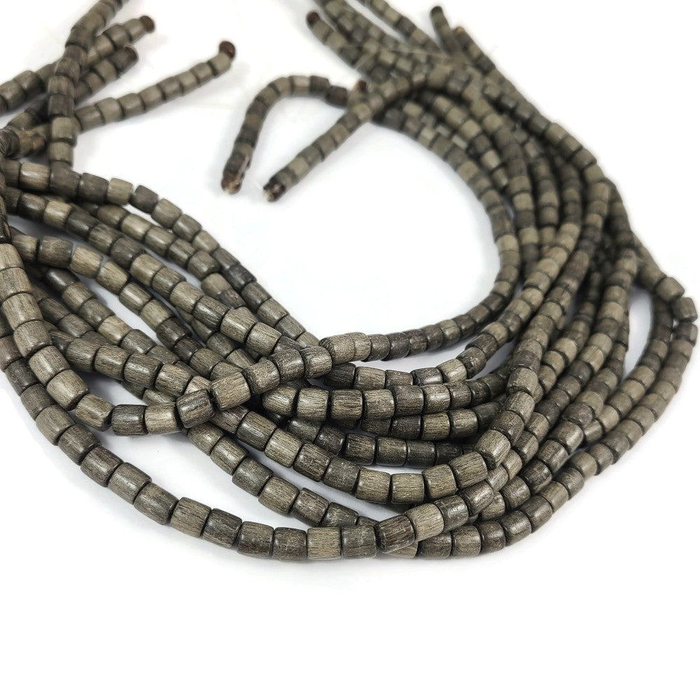 6mm exotic wood tube beads
