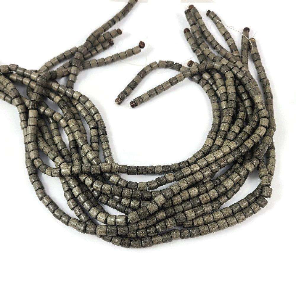 6mm exotic wood tube beads