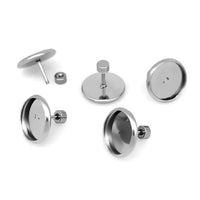 2 supports de cabochons à vis pour boucles d'oreilles