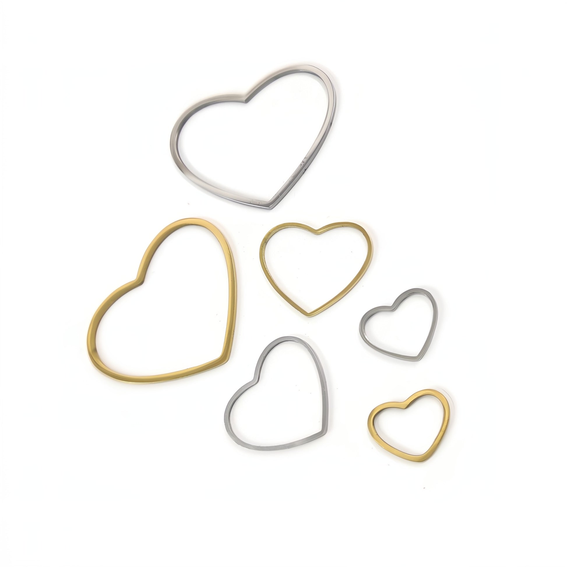 1 Heart Stainless Steel Linking Ring